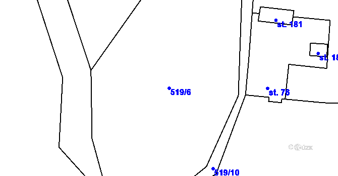 Parcela st. 519/6 v KÚ Vortová, Katastrální mapa