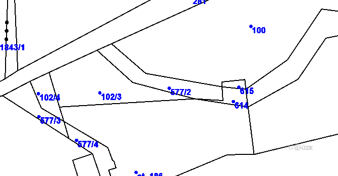 Parcela st. 577/2 v KÚ Vortová, Katastrální mapa