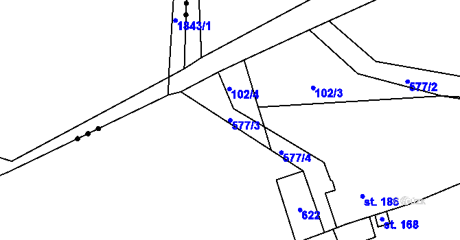 Parcela st. 577/3 v KÚ Vortová, Katastrální mapa