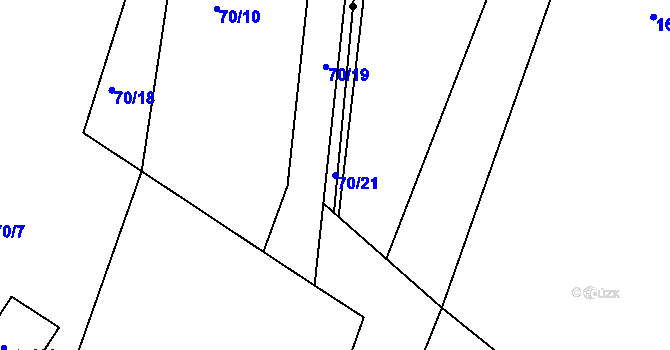 Parcela st. 70/21 v KÚ Vortová, Katastrální mapa