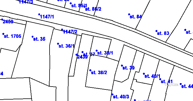 Parcela st. 38/1 v KÚ Votice, Katastrální mapa