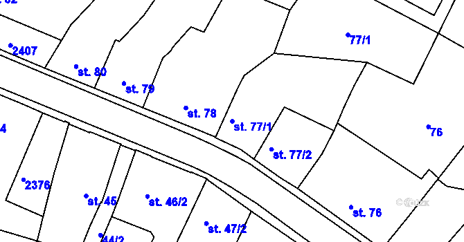 Parcela st. 77/1 v KÚ Votice, Katastrální mapa