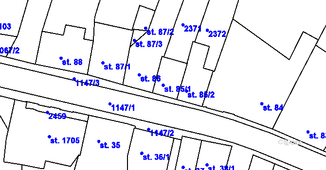 Parcela st. 85/1 v KÚ Votice, Katastrální mapa