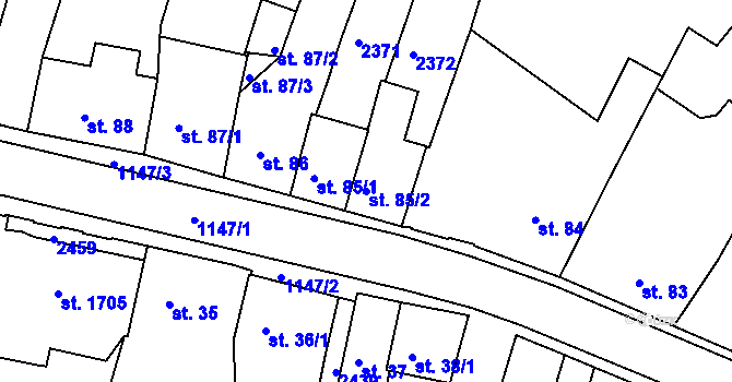 Parcela st. 85/2 v KÚ Votice, Katastrální mapa