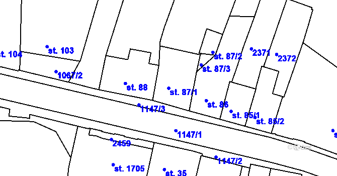Parcela st. 87/1 v KÚ Votice, Katastrální mapa