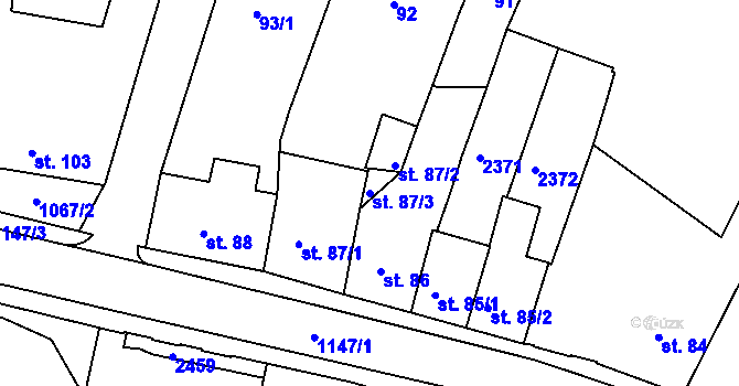 Parcela st. 87/3 v KÚ Votice, Katastrální mapa