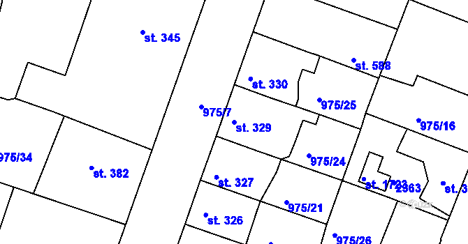 Parcela st. 329 v KÚ Votice, Katastrální mapa