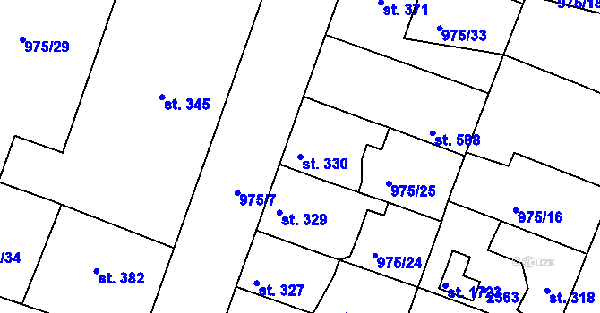 Parcela st. 330 v KÚ Votice, Katastrální mapa