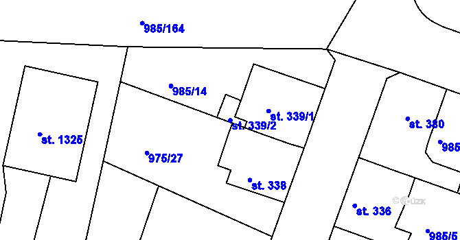 Parcela st. 339/2 v KÚ Votice, Katastrální mapa
