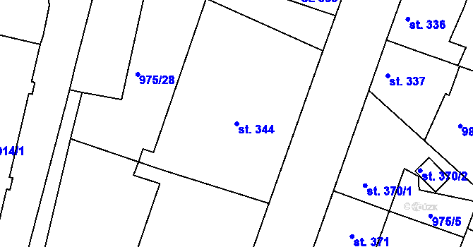 Parcela st. 344 v KÚ Votice, Katastrální mapa