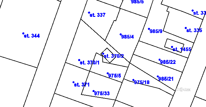 Parcela st. 370/2 v KÚ Votice, Katastrální mapa