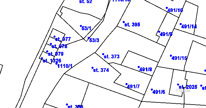 Parcela st. 373 v KÚ Votice, Katastrální mapa