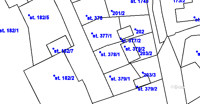 Parcela st. 378/1 v KÚ Votice, Katastrální mapa