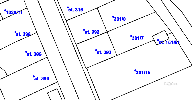 Parcela st. 393 v KÚ Votice, Katastrální mapa