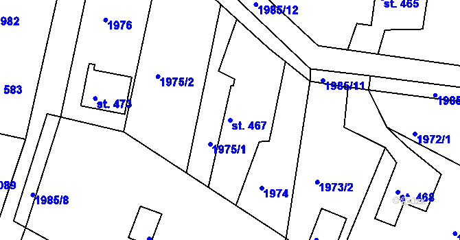 Parcela st. 467 v KÚ Votice, Katastrální mapa