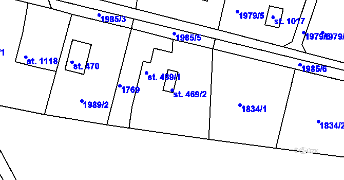 Parcela st. 469/2 v KÚ Votice, Katastrální mapa