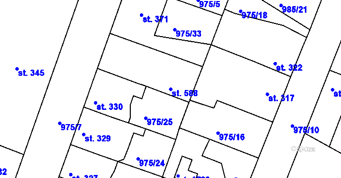Parcela st. 588 v KÚ Votice, Katastrální mapa