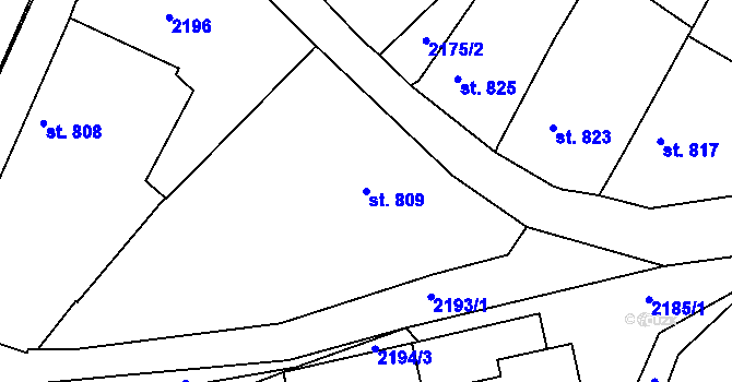 Parcela st. 809 v KÚ Votice, Katastrální mapa