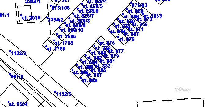 Parcela st. 879 v KÚ Votice, Katastrální mapa