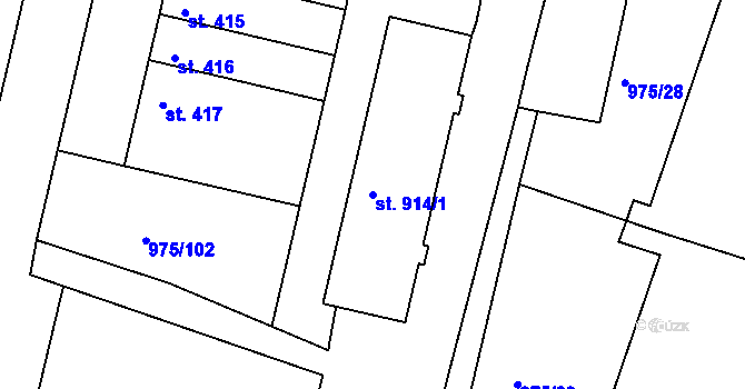Parcela st. 914/1 v KÚ Votice, Katastrální mapa
