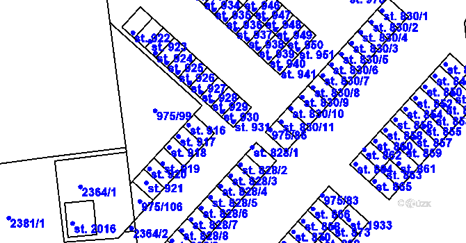 Parcela st. 931 v KÚ Votice, Katastrální mapa