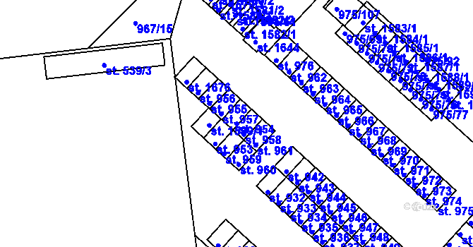 Parcela st. 954 v KÚ Votice, Katastrální mapa