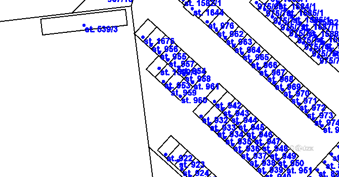 Parcela st. 959 v KÚ Votice, Katastrální mapa