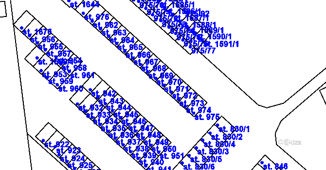 Parcela st. 971 v KÚ Votice, Katastrální mapa