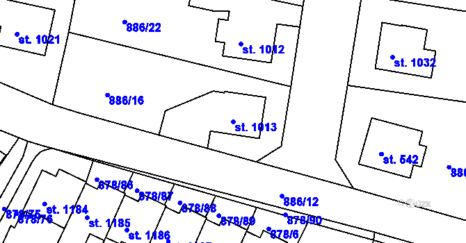 Parcela st. 1013 v KÚ Votice, Katastrální mapa