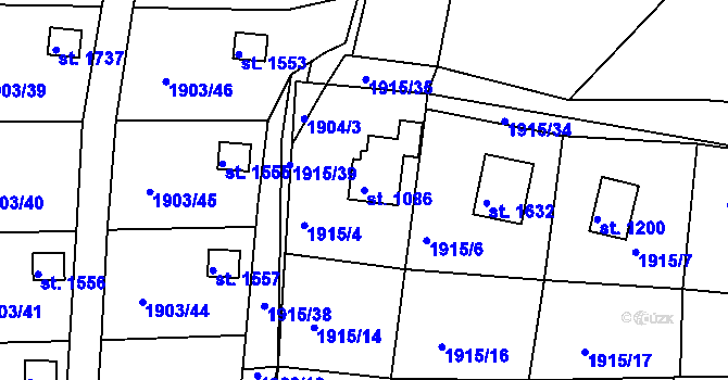 Parcela st. 1086 v KÚ Votice, Katastrální mapa