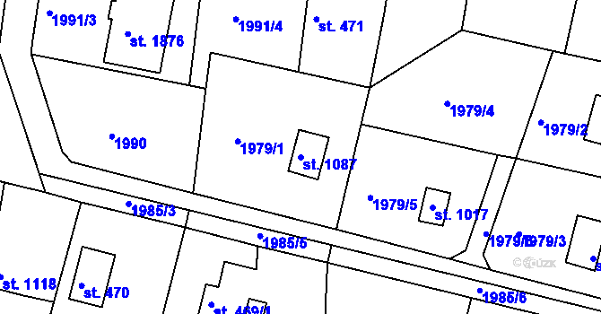 Parcela st. 1087 v KÚ Votice, Katastrální mapa
