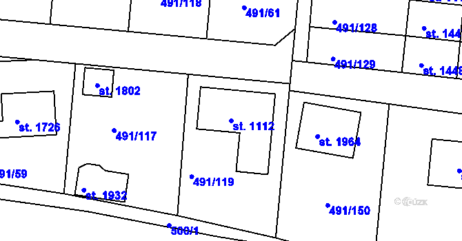 Parcela st. 1112 v KÚ Votice, Katastrální mapa
