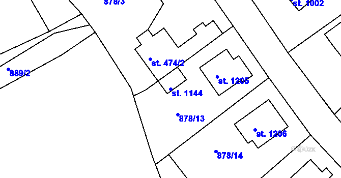 Parcela st. 1144 v KÚ Votice, Katastrální mapa