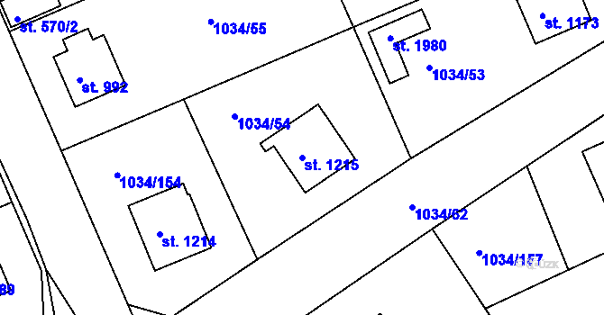 Parcela st. 1215 v KÚ Votice, Katastrální mapa