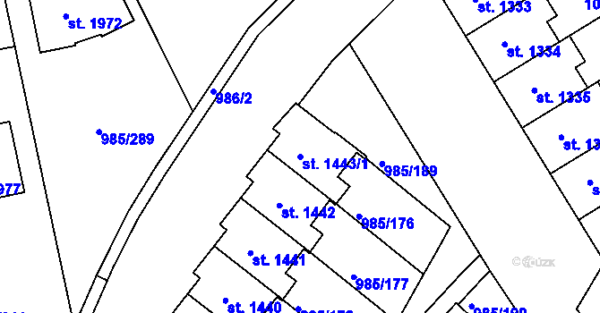 Parcela st. 1443/1 v KÚ Votice, Katastrální mapa