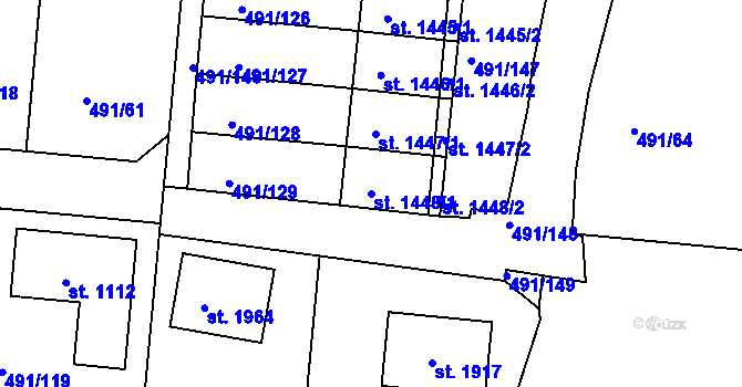 Parcela st. 1448/1 v KÚ Votice, Katastrální mapa