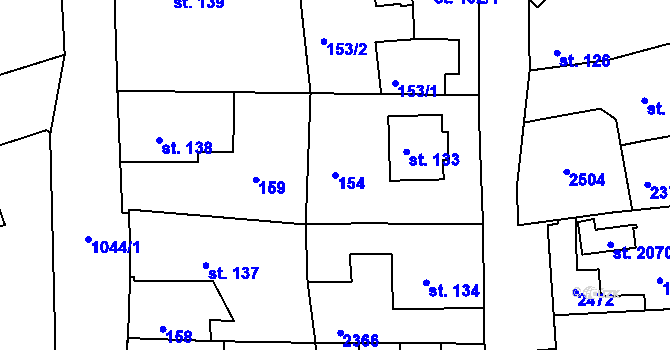 Parcela st. 154 v KÚ Votice, Katastrální mapa