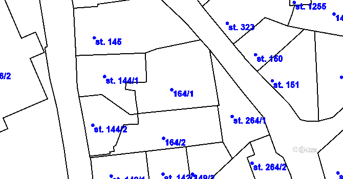 Parcela st. 164/1 v KÚ Votice, Katastrální mapa