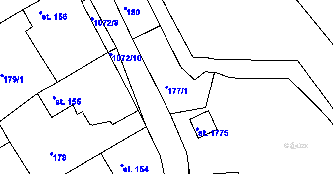 Parcela st. 177/1 v KÚ Votice, Katastrální mapa