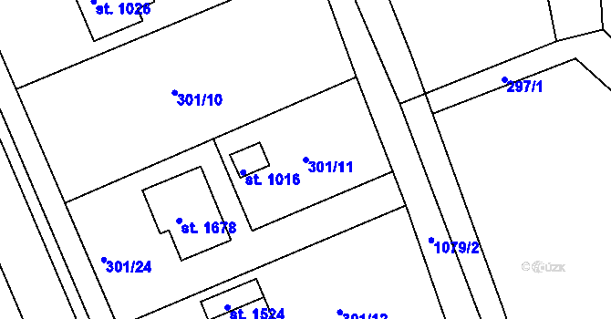 Parcela st. 301/11 v KÚ Votice, Katastrální mapa