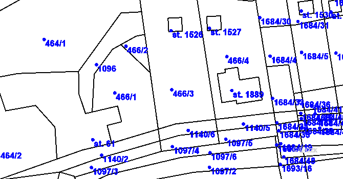 Parcela st. 466/3 v KÚ Votice, Katastrální mapa