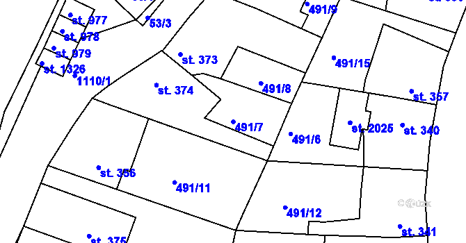 Parcela st. 491/7 v KÚ Votice, Katastrální mapa