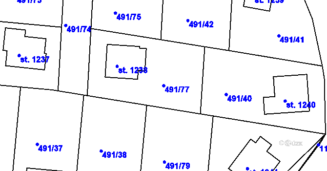 Parcela st. 491/77 v KÚ Votice, Katastrální mapa