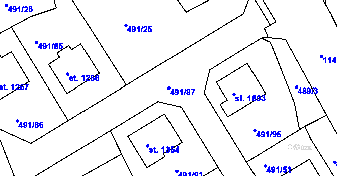 Parcela st. 491/87 v KÚ Votice, Katastrální mapa