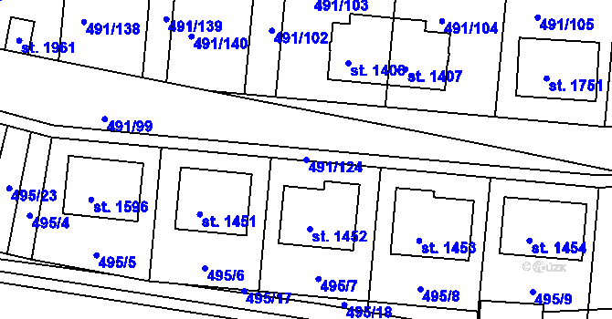 Parcela st. 491/124 v KÚ Votice, Katastrální mapa