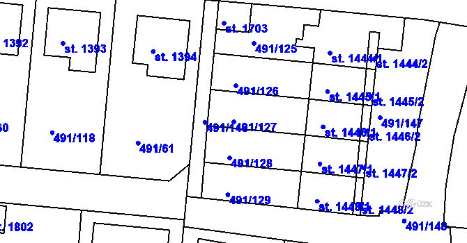Parcela st. 491/127 v KÚ Votice, Katastrální mapa