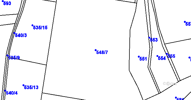 Parcela st. 548/7 v KÚ Votice, Katastrální mapa