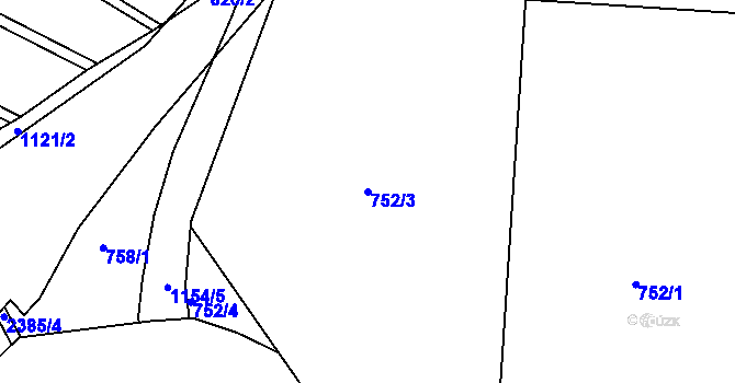 Parcela st. 752/3 v KÚ Votice, Katastrální mapa