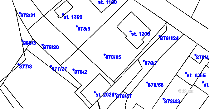 Parcela st. 878/15 v KÚ Votice, Katastrální mapa