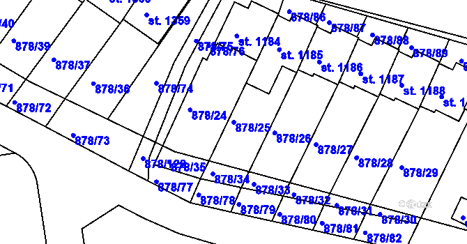 Parcela st. 878/25 v KÚ Votice, Katastrální mapa